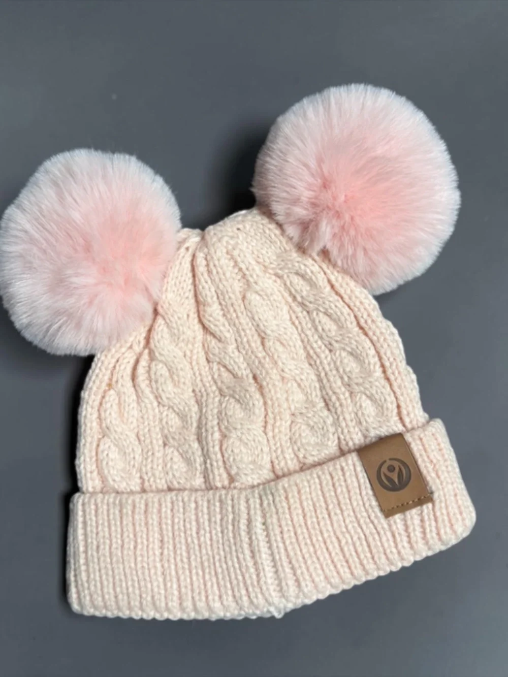 Pink Double Pom Toddler Beanie NWOT